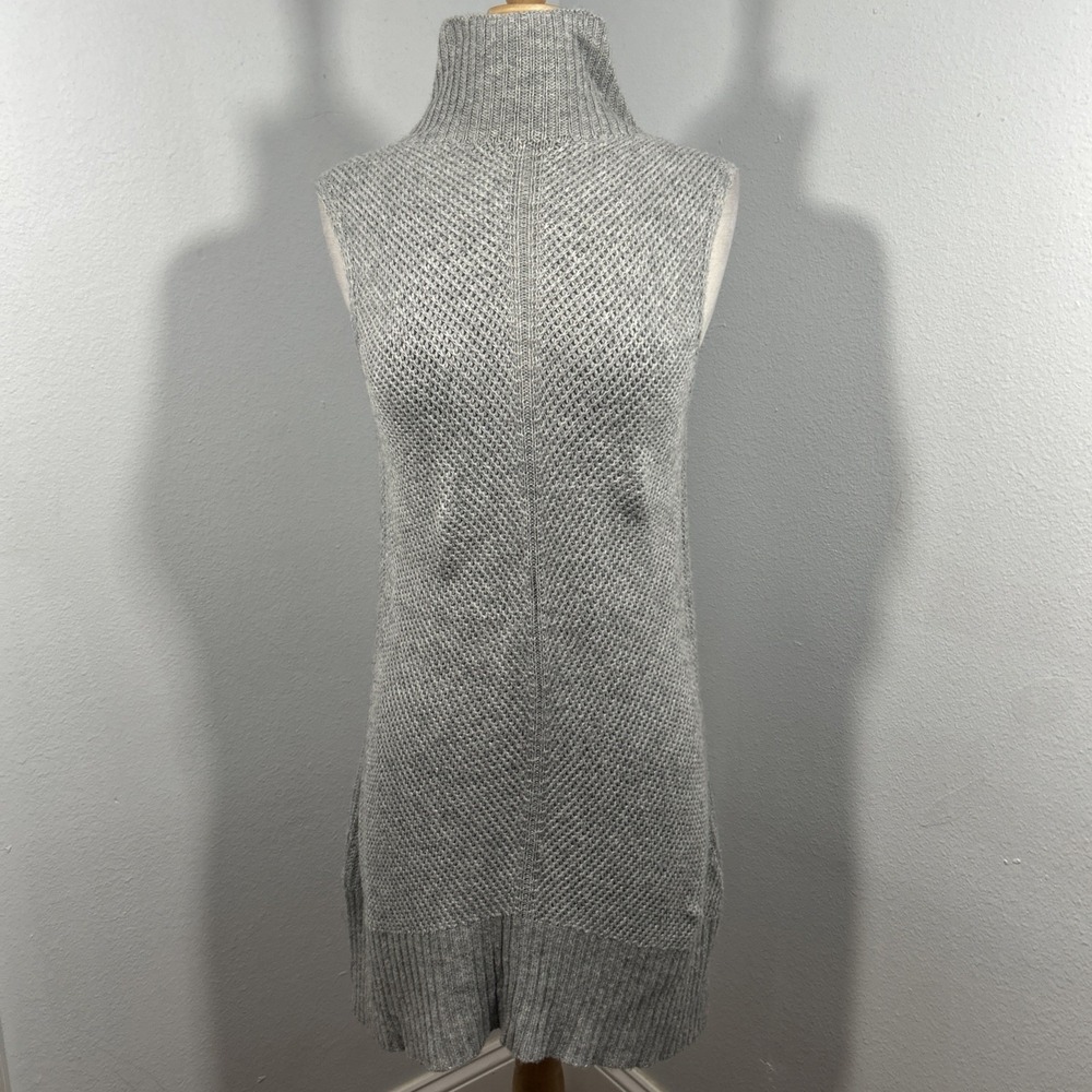 Halogen Sweater Dress Womens S Gray Turtleneck Ribbed‎ Minimalist Retro Fall